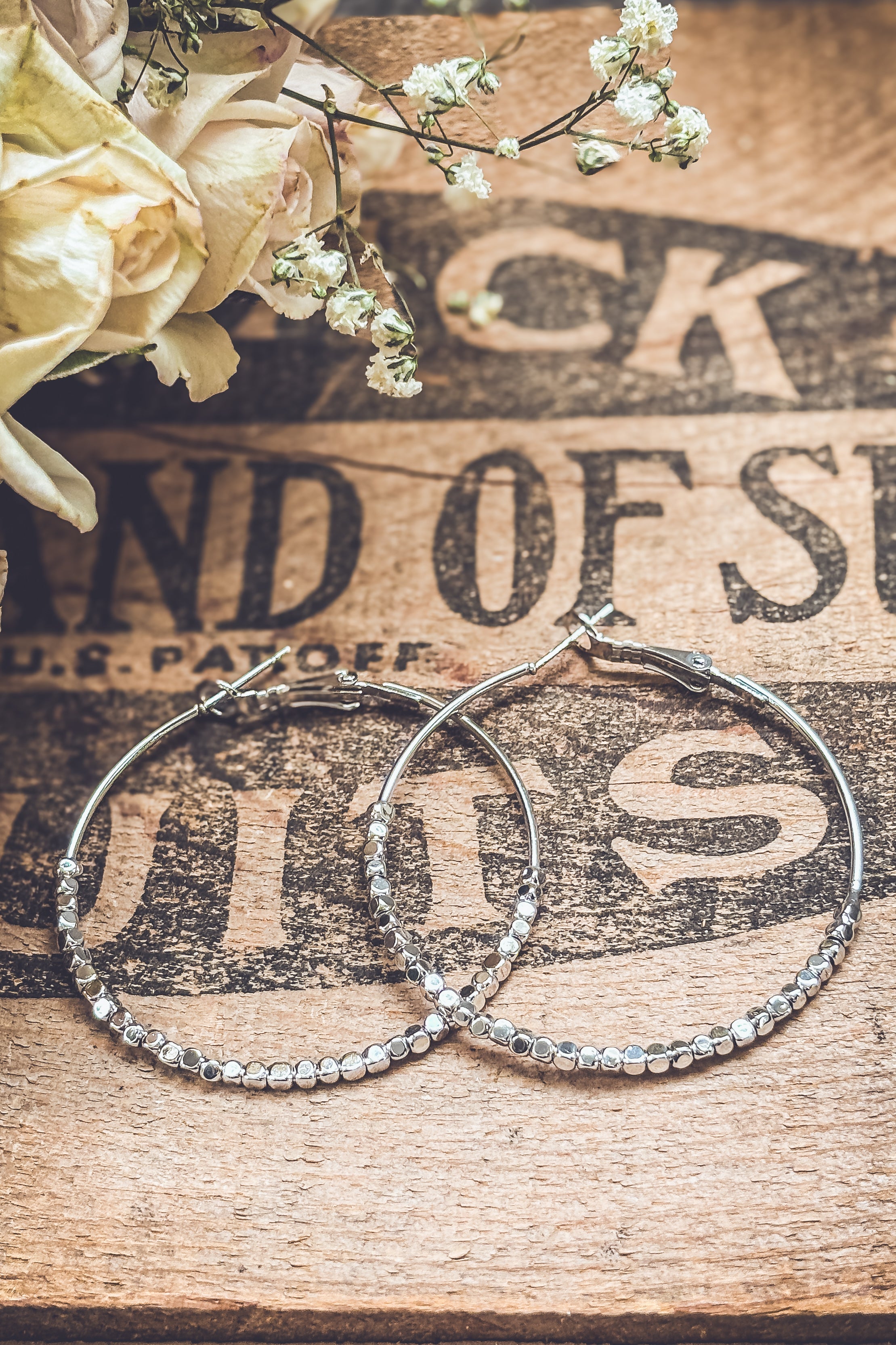Beautiful Silver Glimmer Hoop Earrings