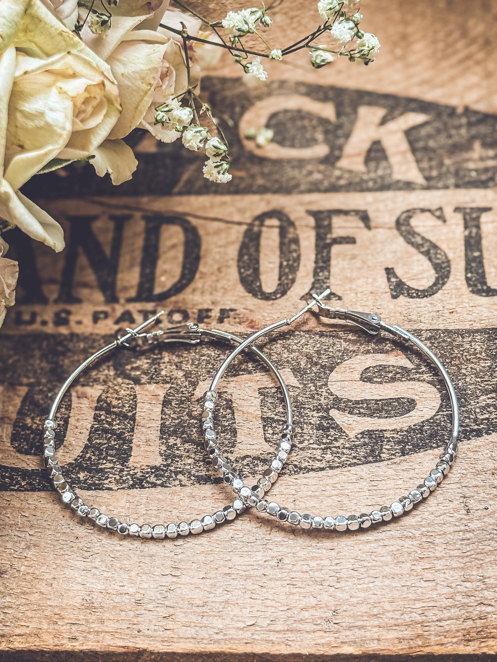 Beautiful Silver Glimmer Hoop Earrings