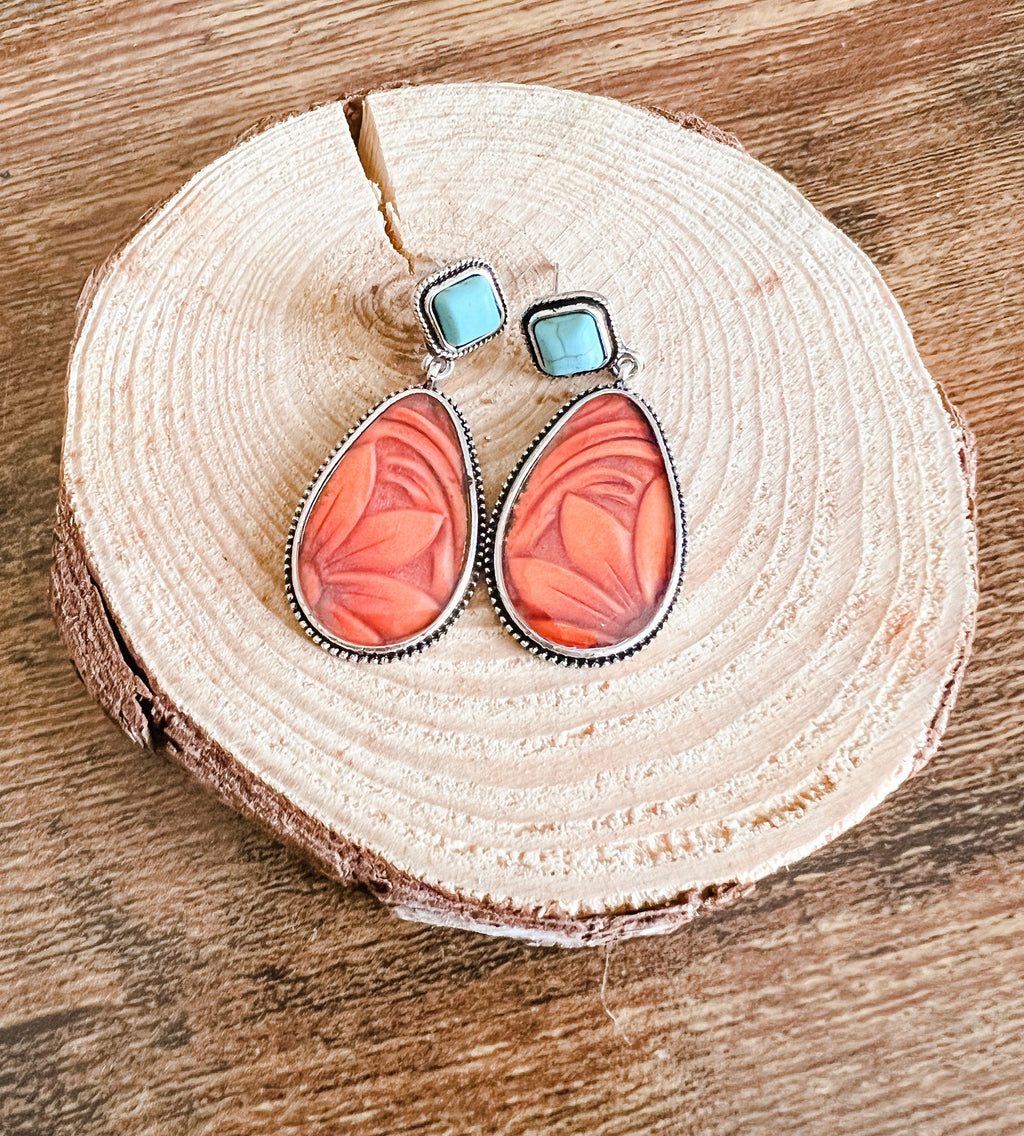 Beautiful Turquoise and Resin Earrings
